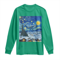 Whale Christmas Long Sleeve Shirt Stary Night Van Gogh Christmas - Wonder Print Shop