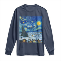 Whale Christmas Long Sleeve Shirt Stary Night Van Gogh Christmas - Wonder Print Shop