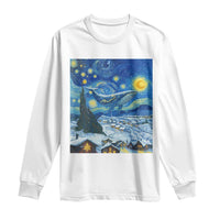 Whale Christmas Long Sleeve Shirt Stary Night Van Gogh Christmas - Wonder Print Shop