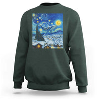 Whale Christmas Sweatshirt Stary Night Van Gogh Christmas - Wonder Print Shop