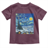 Whale Christmas Toddler T Shirt Stary Night Van Gogh Christmas - Wonder Print Shop