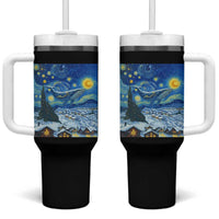 Whale Christmas Tumbler With Handle Stary Night Van Gogh Christmas - Wonder Print Shop