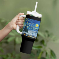 Whale Christmas Tumbler With Handle Stary Night Van Gogh Christmas - Wonder Print Shop
