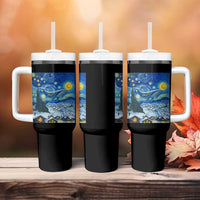 Whale Christmas Tumbler With Handle Stary Night Van Gogh Christmas - Wonder Print Shop