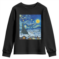 Whale Christmas Youth Sweatshirt Stary Night Van Gogh Christmas - Wonder Print Shop