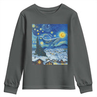 Whale Christmas Youth Sweatshirt Stary Night Van Gogh Christmas - Wonder Print Shop
