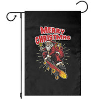 Santa Skateboarding Christmas Garden Flag Funny Skater Xmas - Wonder Print Shop