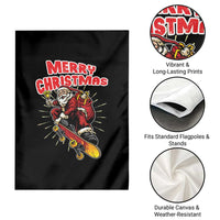 Santa Skateboarding Christmas Garden Flag Funny Skater Xmas - Wonder Print Shop