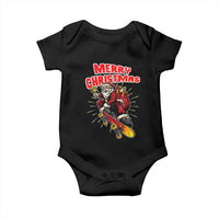 Santa Skateboarding Christmas Baby Onesie Funny Skater Xmas - Wonder Print Shop