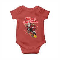 Santa Skateboarding Christmas Baby Onesie Funny Skater Xmas - Wonder Print Shop