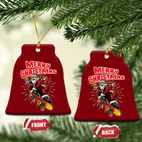 Santa Skateboarding Xmas Ceramic Ornament Funny Skater Xmas - Wonder Print Shop