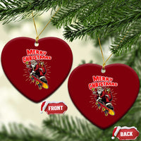 Santa Skateboarding Xmas Ceramic Ornament Funny Skater Xmas - Wonder Print Shop