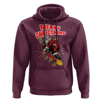 Santa Skateboarding Christmas Hoodie Funny Skater Xmas - Wonder Print Shop