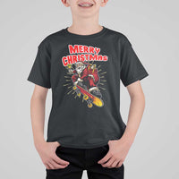 Santa Skateboarding Christmas T Shirt For Kid Funny Skater Xmas - Wonder Print Shop