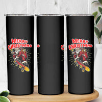 Santa Skateboarding Christmas Skinny Tumbler Funny Skater Xmas - Wonder Print Shop