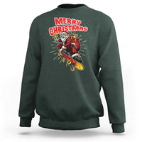 Santa Skateboarding Christmas Sweatshirt Funny Skater Xmas - Wonder Print Shop