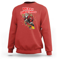 Santa Skateboarding Christmas Sweatshirt Funny Skater Xmas - Wonder Print Shop