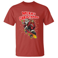 Santa Skateboarding Christmas T Shirt Funny Skater Xmas - Wonder Print Shop