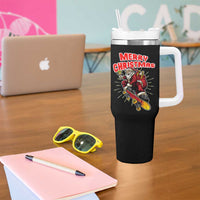Santa Skateboarding Christmas Tumbler With Handle Funny Skater Xmas - Wonder Print Shop