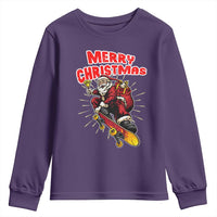 Santa Skateboarding Christmas Youth Sweatshirt Funny Skater Xmas - Wonder Print Shop