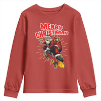 Santa Skateboarding Christmas Youth Sweatshirt Funny Skater Xmas - Wonder Print Shop