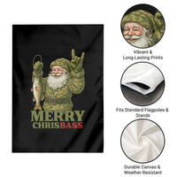 Funny Santa Camo Fishing Garden Flag Merry Chrisbass - Wonder Print Shop