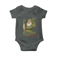 Funny Santa Camo Fishing Baby Onesie Merry Chrisbass - Wonder Print Shop