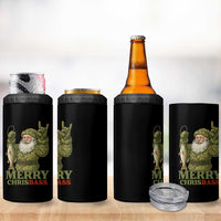 Funny Santa Camo Fishing 4 in 1 Can Cooler Tumbler Merry Chrisbass - Wonder Print Shop