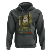 Funny Santa Camo Fishing Hoodie Merry Chrisbass - Wonder Print Shop