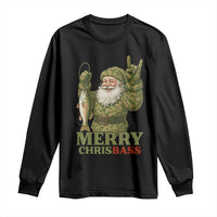 Funny Santa Camo Fishing Long Sleeve Shirt Merry Chrisbass - Wonder Print Shop