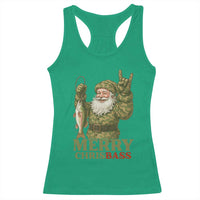 Funny Santa Camo Fishing Racerback Tank Top Merry Chrisbass - Wonder Print Shop