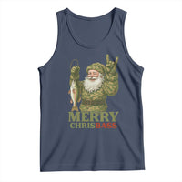 Funny Santa Camo Fishing Tank Top Merry Chrisbass - Wonder Print Shop