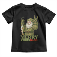 Funny Santa Camo Fishing Toddler T Shirt Merry Chrisbass - Wonder Print Shop