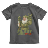 Funny Santa Camo Fishing Toddler T Shirt Merry Chrisbass - Wonder Print Shop