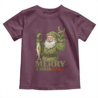 Funny Santa Camo Fishing Toddler T Shirt Merry Chrisbass - Wonder Print Shop
