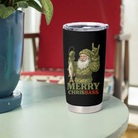 Funny Santa Camo Fishing Tumbler Cup Merry Chrisbass - Wonder Print Shop