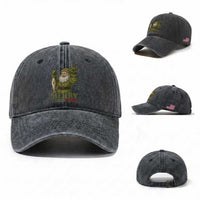 Funny Santa Camo Fishing Washed Cotton Baseball Cap Merry Chrisbass