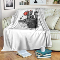 Funny Bigfoot Christmas Throw Blanket Sasquatch Loch Ness Cryptid Xmas - Wonder Print Shop