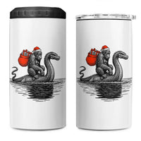 Funny Bigfoot Christmas 4 in 1 Can Cooler Tumbler Sasquatch Loch Ness Cryptid Xmas - Wonder Print Shop