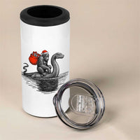 Funny Bigfoot Christmas 4 in 1 Can Cooler Tumbler Sasquatch Loch Ness Cryptid Xmas - Wonder Print Shop