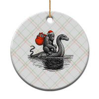 Funny Bigfoot Xmas Ceramic Ornament Sasquatch Loch Ness Cryptid Xmas - Wonder Print Shop