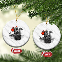 Funny Bigfoot Xmas Ceramic Ornament Sasquatch Loch Ness Cryptid Xmas - Wonder Print Shop