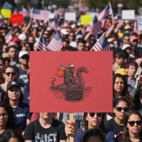 Funny Bigfoot Christmas Protest Sign Sasquatch Loch Ness Cryptid Xmas - Wonder Print Shop