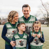 Funny Bigfoot Xmas V-Neck Knit Sweater Vest Sasquatch Loch Ness Cryptid Xmas - Wonder Print Shop