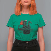 Funny Bigfoot Christmas T Shirt For Women Sasquatch Loch Ness Cryptid Xmas - Wonder Print Shop