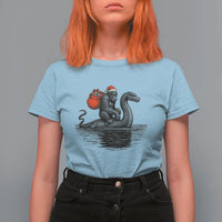 Funny Bigfoot Christmas T Shirt For Women Sasquatch Loch Ness Cryptid Xmas - Wonder Print Shop