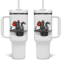 Funny Bigfoot Christmas Tumbler With Handle Sasquatch Loch Ness Cryptid Xmas - Wonder Print Shop