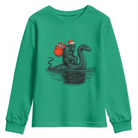 Funny Bigfoot Christmas Youth Sweatshirt Sasquatch Loch Ness Cryptid Xmas - Wonder Print Shop