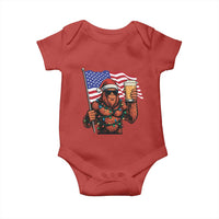 Bigfoot Beer Christmas Baby Onesie Sasquatch American Flag Patriotic - Wonder Print Shop