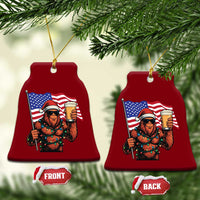Bigfoot Beer Xmas Ceramic Ornament Sasquatch American Flag Patriotic - Wonder Print Shop